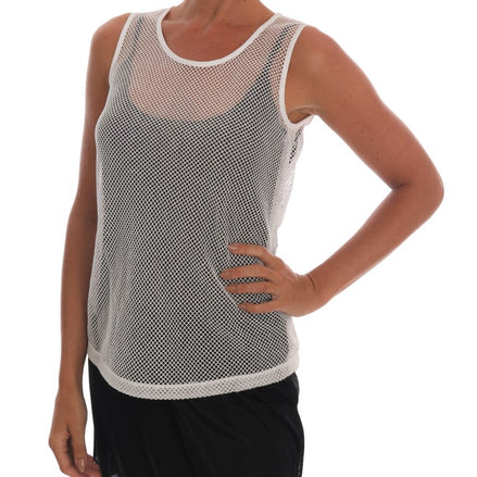 White Net Tank Transparent Top