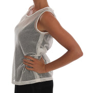 White Net Tank Transparent Top