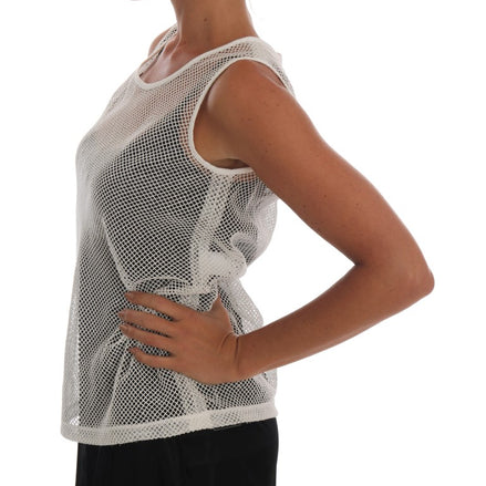 White Net Tank Transparent Top