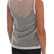 White Net Tank Transparent Top