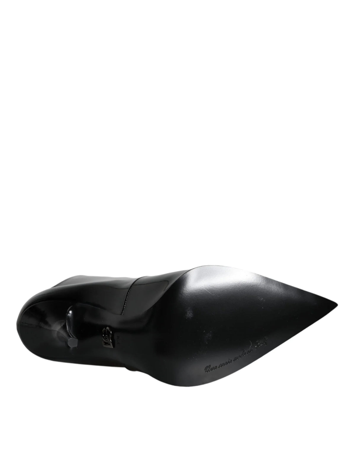 Black Patent Leather Pointed Ankle Boots Shoes