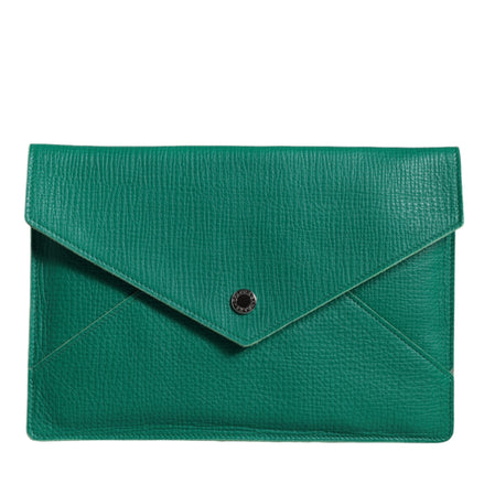 Green Leather Handbag Clutch Mini Purse Pouch Tablet Case