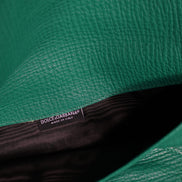 Green Leather Handbag Clutch Mini Purse Pouch Tablet Case