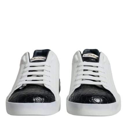 White Leather Logo Portofino Sneaker Shoes