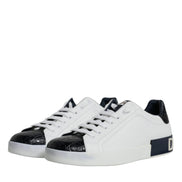 White Leather Logo Portofino Sneaker Shoes