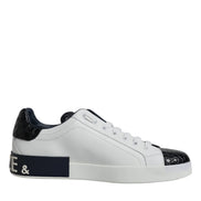 White Leather Logo Portofino Sneaker Shoes