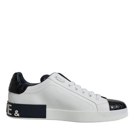 White Leather Logo Portofino Sneaker Shoes