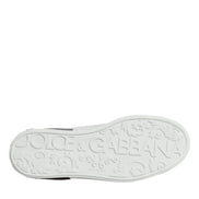 White Leather Logo Portofino Sneaker Shoes