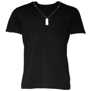 Black Cotton Necklace Embellished T-shirt