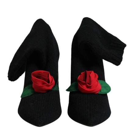 Black Stiletto Heels Mid Calf Boots Shoes