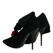 Black Stiletto Heels Mid Calf Boots Shoes