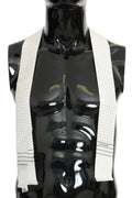 White Polka Dotted Silk Skinny Scarf by DOLCE&GABBANA