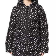Black Polyester Hooded Reversible Jacket