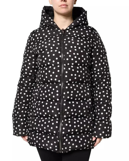 Black Polyester Hooded Reversible Jacket