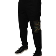 Black Cotton Men Cargo Casual Pants