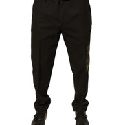Black Cotton Men Cargo Casual Pants