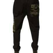 Black Cotton Men Cargo Casual Pants