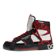 Multicolor Leather High Top Sneakers Shoes