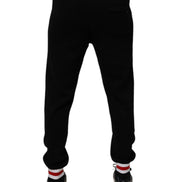 Black Wool Mid Waist Jogger Sweatpants Pants