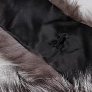 Gray Fox Fur Neck Wrap Warmer Winter Scarf