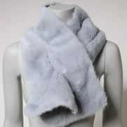 Powder Blue Mink Fur Neck Warmer Scarf