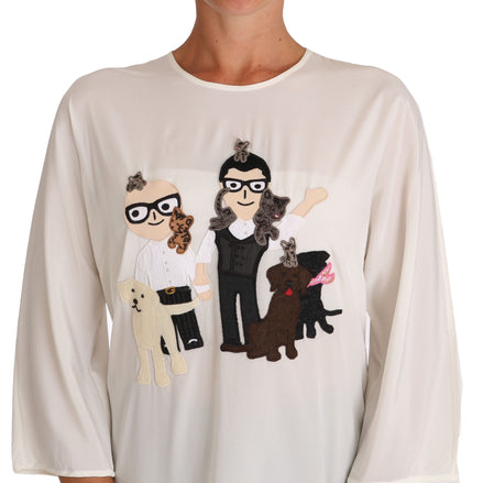 White Silk #dgfamily Blouse T-shirt