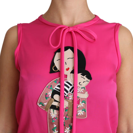 Pink Family Silk Tank  Mama Blouse Top Shirt