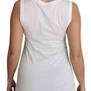 White Cotton #dgfamily Sleeveless Shirt Tank Top