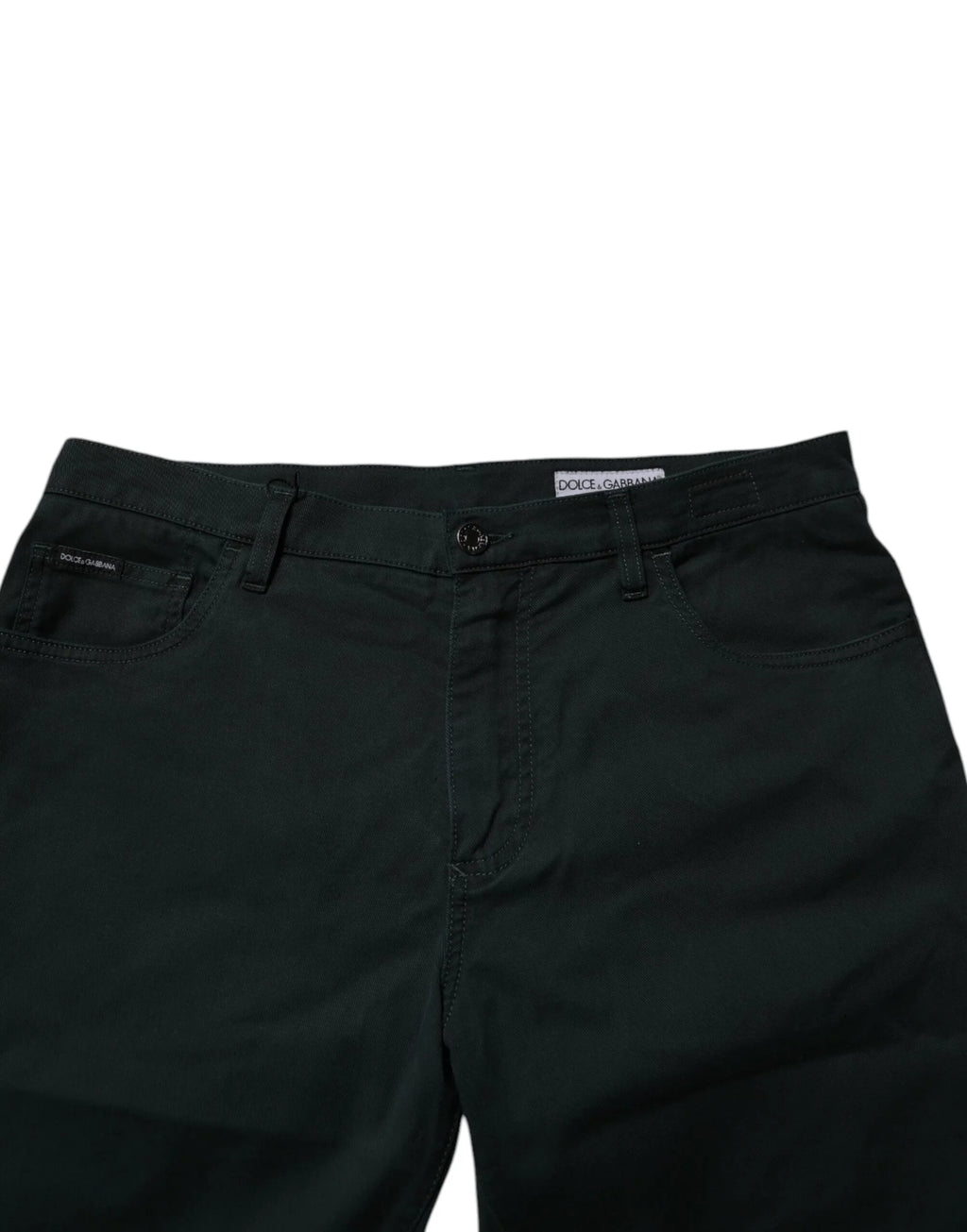 Dark Green Cotton Loose Men Denim Jeans