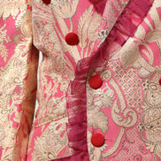 Pink Gold Jacquard Nylon Coat Blazer Jacket