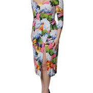 Multicolor Floral Side Slit Midi Dress
