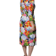 Multicolor Floral Side Slit Midi Dress