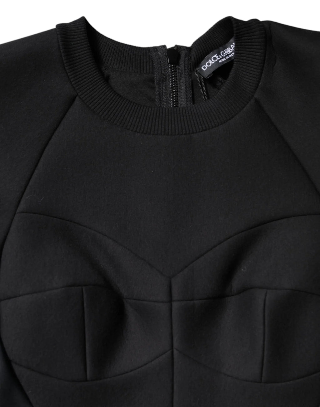Black Cotton Long Sleeves A-line Mini Dress