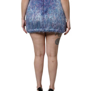Multicolor Plush High Waist Mini Skirt