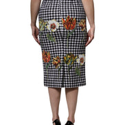 Multicolor Floral Print High Waist Pencil Cut Skirt