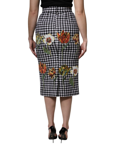 Multicolor Floral Print High Waist Pencil Cut Skirt