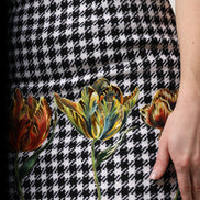 Multicolor Floral Print High Waist Pencil Cut Skirt