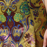 Multicolor Floral Jacquard Mid Waist Mini Skirt