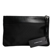 Multicolor Leopard Jacquard Print Logo Plaque Pouch Bag