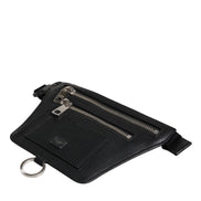 Black Calfskin Logo Plaque Belt Waist Men Fanny Pack Bag