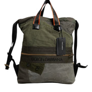 Military Green Patchwork Rucksack Backpack Bag