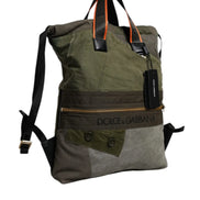Military Green Patchwork Rucksack Backpack Bag
