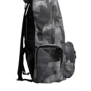 Gray Cotton Camouflage Logo Plaque Backpack Bag