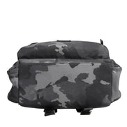 Gray Cotton Camouflage Logo Plaque Backpack Bag
