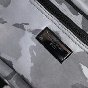 Gray Cotton Camouflage Logo Plaque Backpack Bag