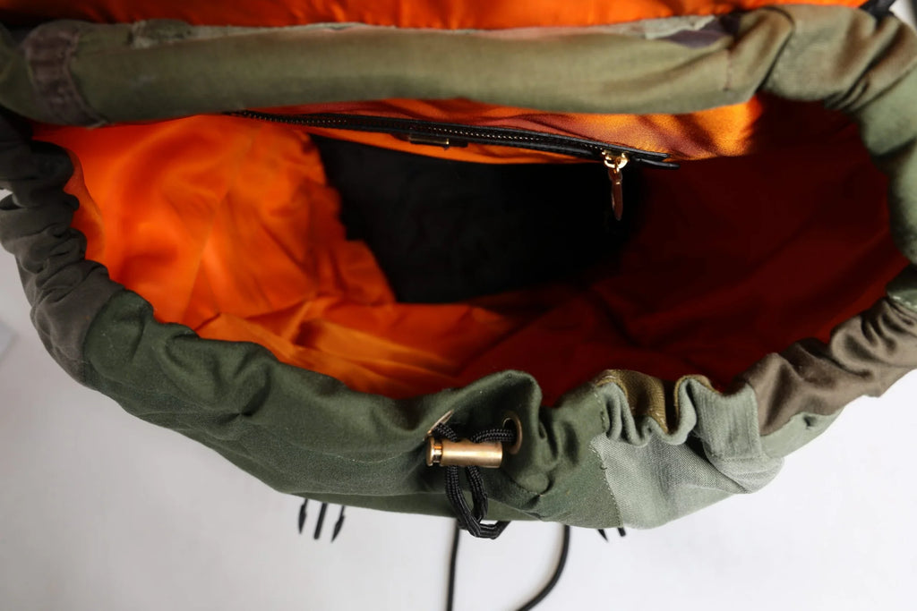 Military Green Patchwork Travel Backpack Bag