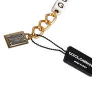 Multicolor Gold Tone Brass Chain DG Logo Dice Bracelet