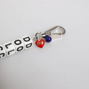 Silver Brass Chain Dice Logo Embellished Charm Bracelet