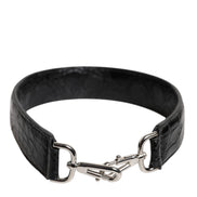 Black Alligator Leather Bag Shoulder Strap