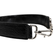 Black Alligator Leather Bag Shoulder Strap